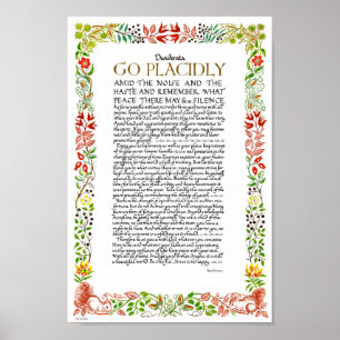 Poster Le poème de desiderata par les fleurs sauvages