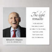 Poster Le poème mémorial funéraire La Lumière demeure ave (Devant)