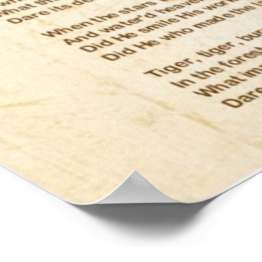 Poster Le poème TIGER de William Blake (Coin)