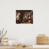 Poster Le poète en détresse (Hogarth 1736) (Cuisine)