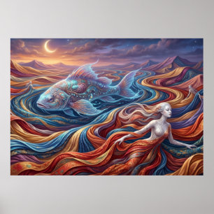 Poster Le Poisson Céleste dans le Désert de Soie