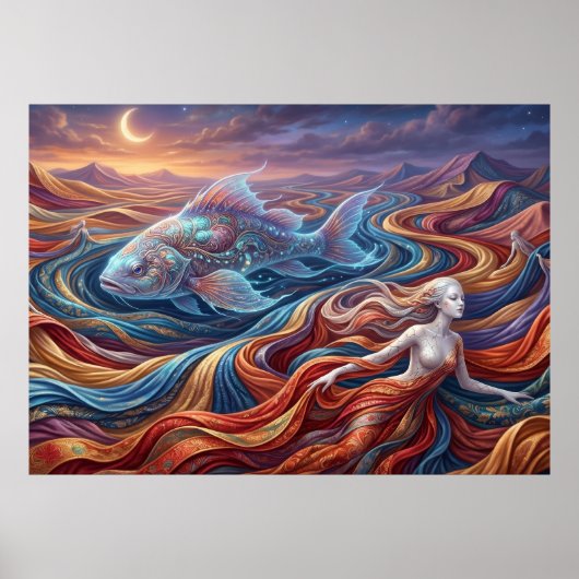 Poster Le Poisson Céleste dans le Désert de Soie (Devant)