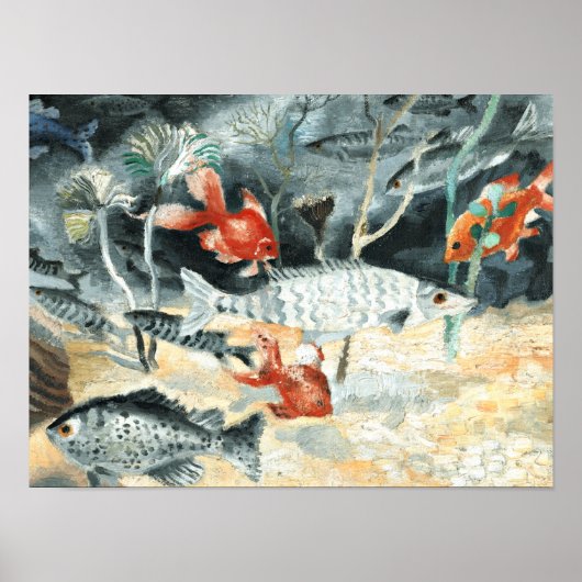 Poster Le Poisson rouge, peinture de Christopher Wood (Devant)