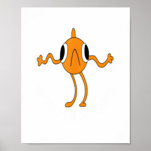 Poster Le Poisson Steve Funny Poisson Orange