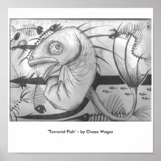 Poster "Le poisson terroriste"