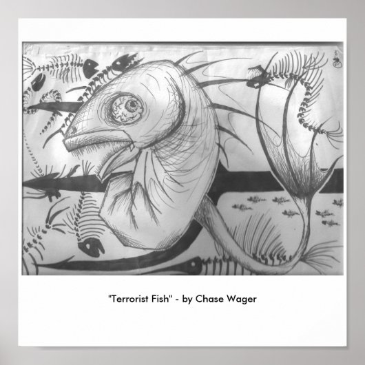 Poster "Le poisson terroriste" (Devant)