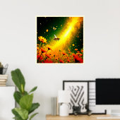 Poster Le pollen doré des abeilles explose Joy Design (Bureau à domicile)