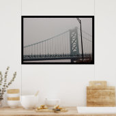 Poster Le pont Ben Franklin sous le brouillard (Cuisine)