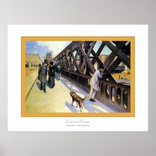 Poster Le pont de l'Europe~ Gustave Caillebotte (Devant)