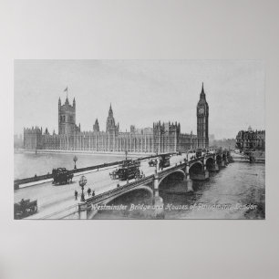 Poster Le pont de Westminster et les Maisons de