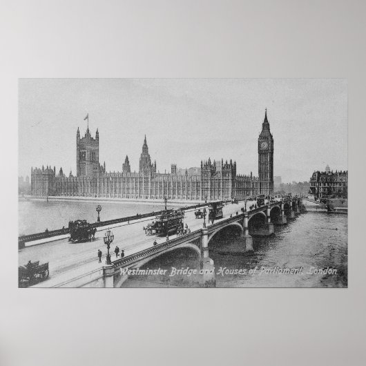Poster Le pont de Westminster et les Maisons de (Devant)