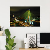 Poster Le pont d'Octavio Frias de Oliveira Sao Paulo (Bureau à domicile)
