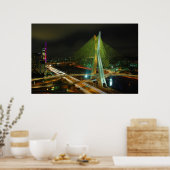 Poster Le pont d'Octavio Frias de Oliveira Sao Paulo (Cuisine)