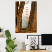 Poster Le pont du Golden Gate | Arbres de la vue Overlook (Bureau à domicile)