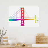Poster Le pont du Golden Gate | Style arc-en-ciel (Cuisine)