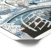 Poster Le pont du tambour, Hiroshige, 1856-58 (Coin)