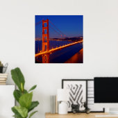 Poster Le pont emblématique avec San Francisco (Bureau à domicile)