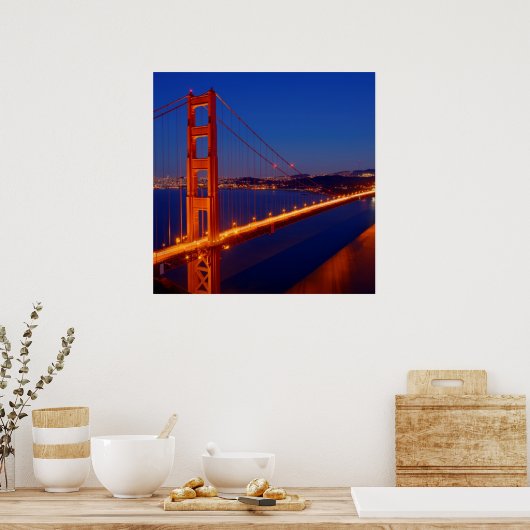 Poster Le pont emblématique avec San Francisco (Cuisine)