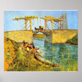 Poster Le pont Langlois à Arles par Vincent van Gogh (Devant)