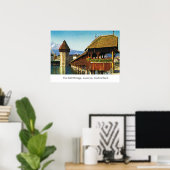 Poster Le pont Mill, Lucerne, Suisse (Bureau à domicile)