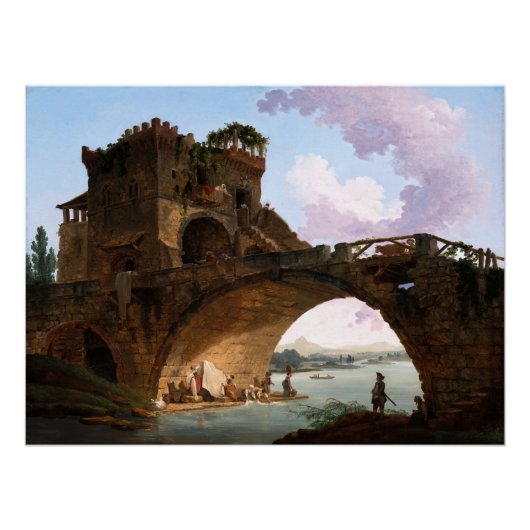 Poster Le Ponte Salario par Hubert Robert (Devant)