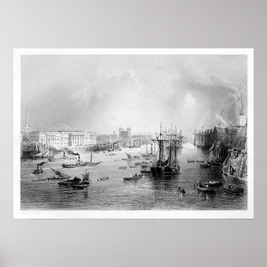 Poster Le port de Londres 1840 (Devant)
