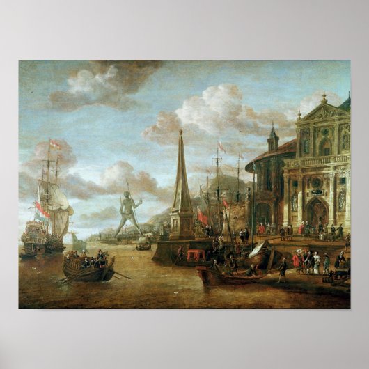 Poster Le port de Rhodes (Devant)