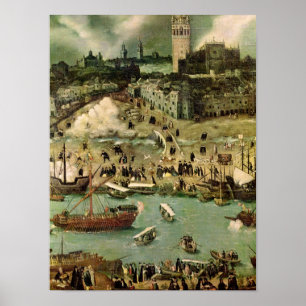 Poster Le port de Séville, c.1590