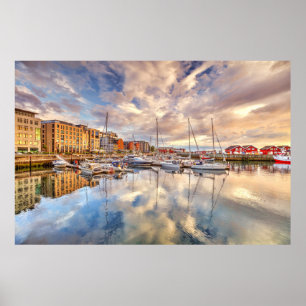 Poster Le port pittoresque de Bodo, Norvège