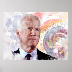Poster Le portrait de Joe Biden, président des États-Unis