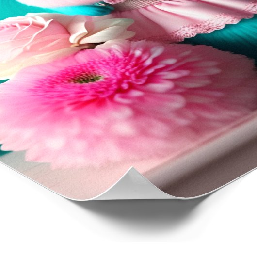 Poster Le Portrait Turquoise de Lapin de Pâques (Coin)