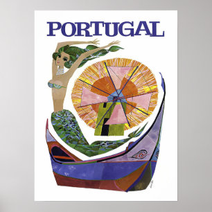 Poster Le Portugal, mélange des attractions touristiques,