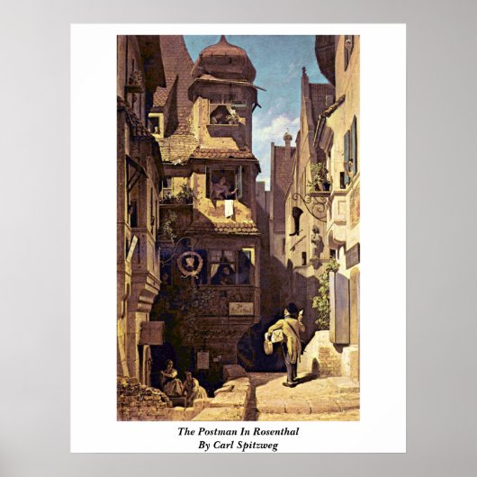Poster Le Postman À Rosenthal Par Carl Spitzweg (Devant)