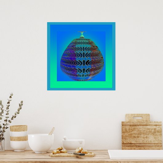 Poster Le pot d'apothécaire bleu (Cuisine)