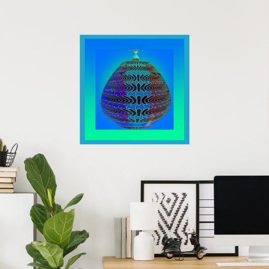 Poster Le pot d'apothécaire bleu (Bureau à domicile)
