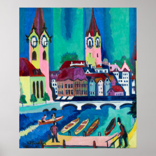 Poster Le pouls de la ville, Ernst Ludwig Kirchner Zurich