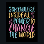 Poster Le Pouvoir De Changer La Citation Inspirationnelle<br><div class="desc">En nous tous, il y a le pouvoir de changer le monde. Un modèle de citation inspirant et motivant pour ceux qui défendent l'égalité, choisissent l'amour plutôt que la haine et l'espoir d'un monde meilleur. Inspirer des produits de provocation positifs pour l'anti-racisme et l'anti-intimidation. Soulevez et inspirez les gens à...</div>