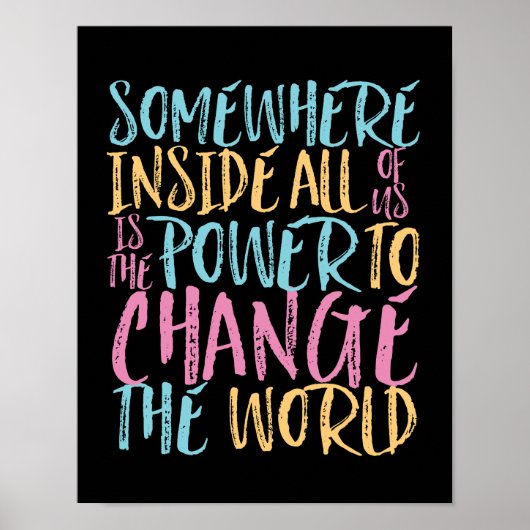 Poster Le Pouvoir De Changer La Citation Inspirationnelle (Devant)