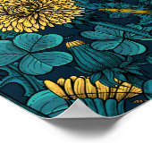 Poster Le pré en jaune et bleu (Coin)