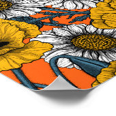 Poster Le pré en jaune et bleu (Coin)