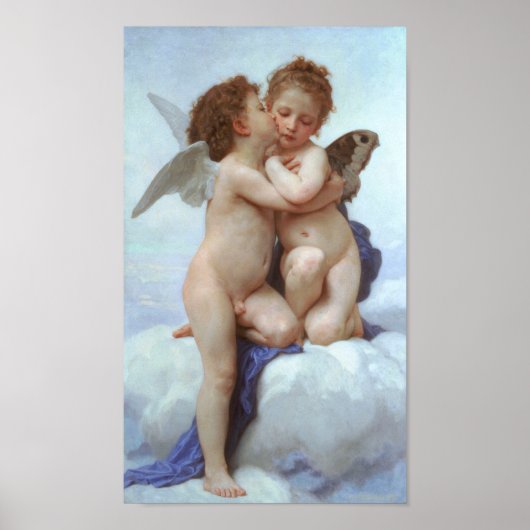 Poster Le premier baiser, Amor et Psyche, Bouguereau (Devant)
