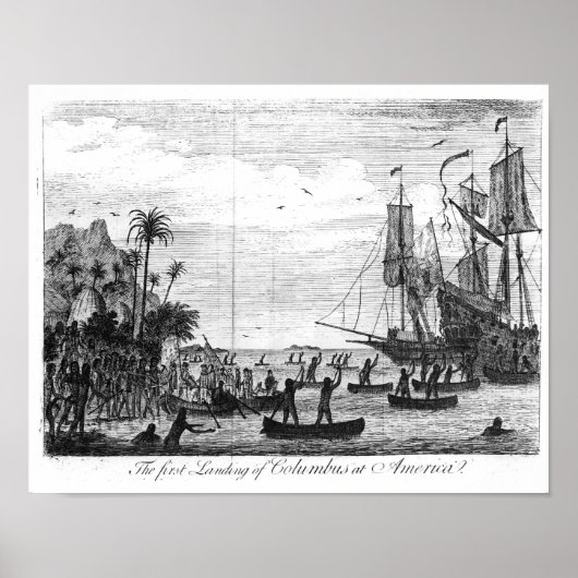 Poster Le premier débarquement de Columbus en Amérique (Devant)