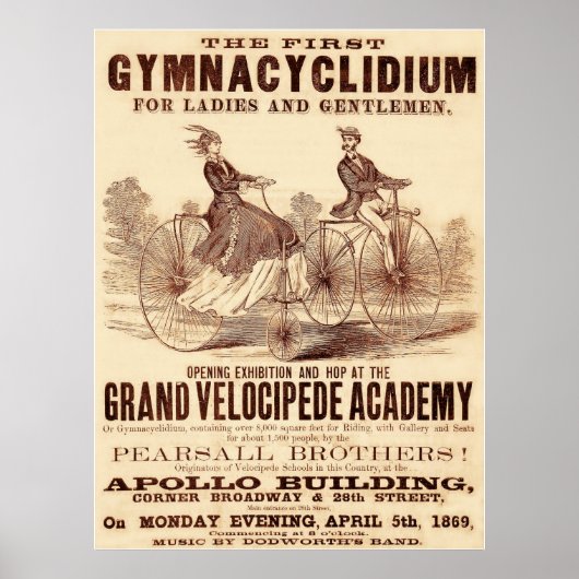 Poster Le premier gymnacyclidium (1869). (Devant)
