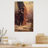Poster Le président Abraham Lincoln sous le drapeau améri (Cuisine)