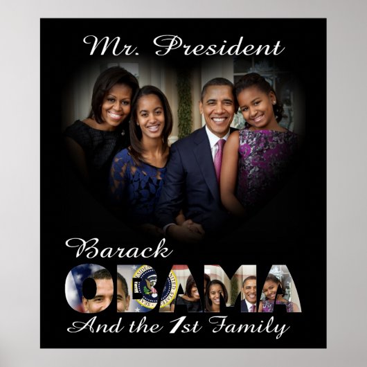 Poster Le président Barack Obama et la 1ère famille (Devant)