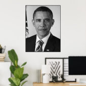 Poster Le président Barack Obama - noir et blanc (Bureau à domicile)
