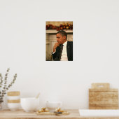 Poster Le président Barack Obama réfléchit à la rencontre (Cuisine)