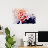 Poster Le président Donald Trump (Bureau à domicile)