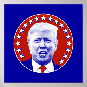 Poster Le président Donald Trump en rouge