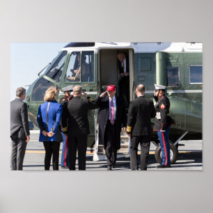 Poster Le président Donald Trump quitte Marine One